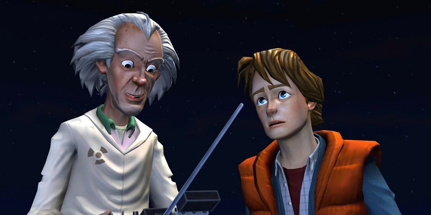Doc Brown e Marty in "Back to the Future: The Game"