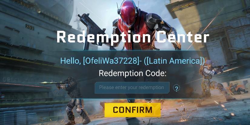 Blood Strike code redemption box without code.