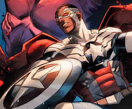 Металлические крылья Капитана Америки, Сама Уилсона, разбиты в бою.