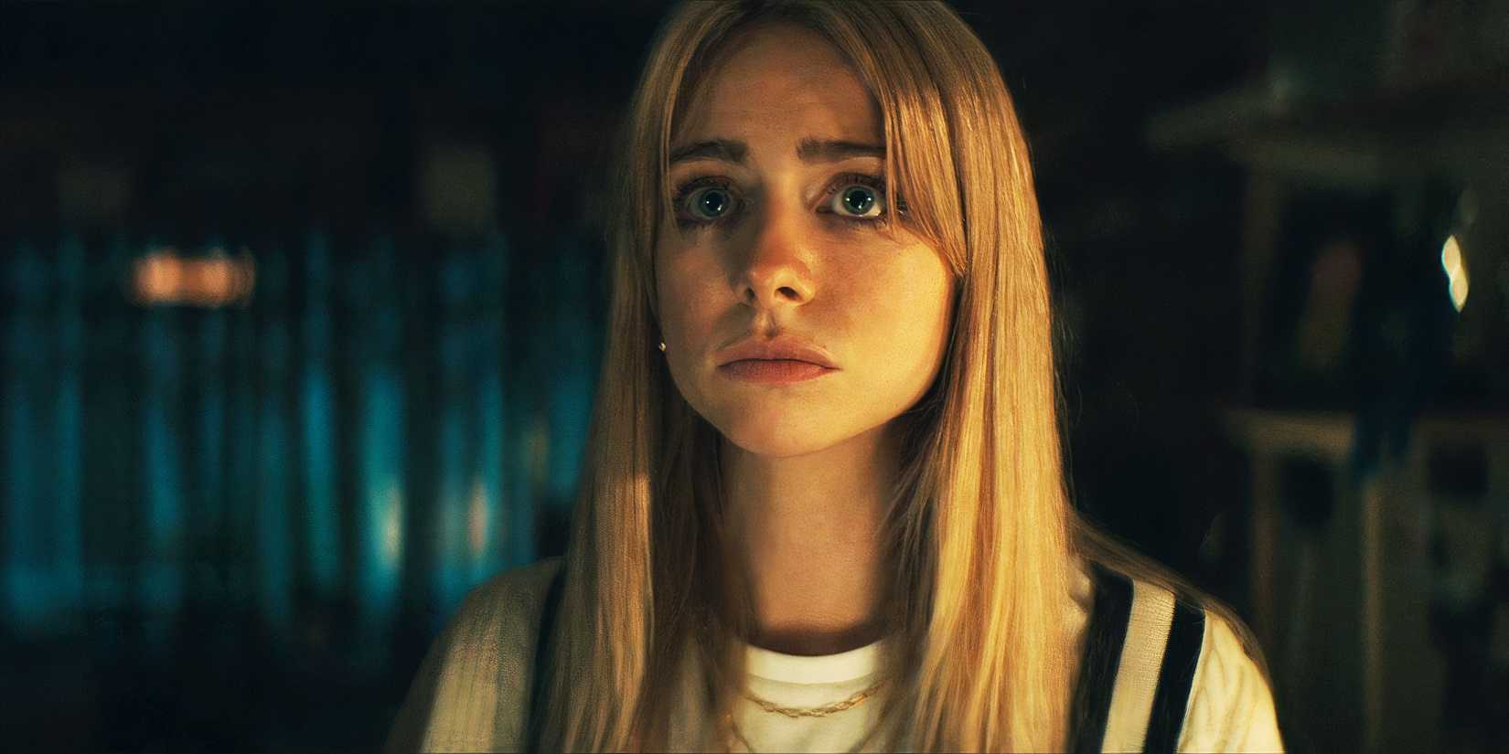 Cate (Maddie Phillips) in Gen V season 1, episode 3, looking sad