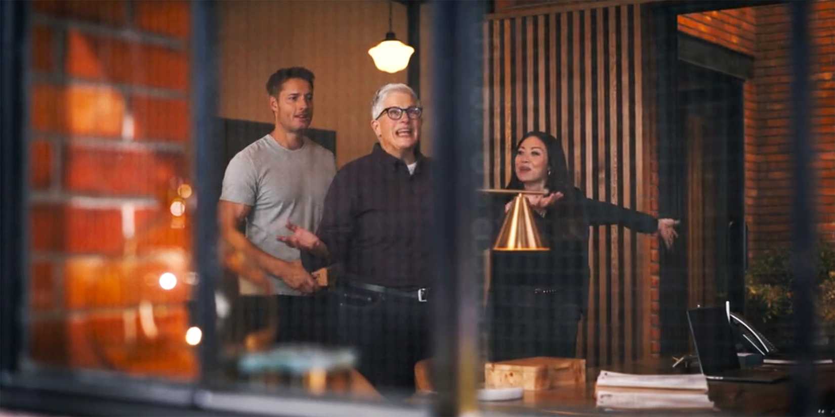 Colter, Velma, and Reenie walking into an office in Tracker