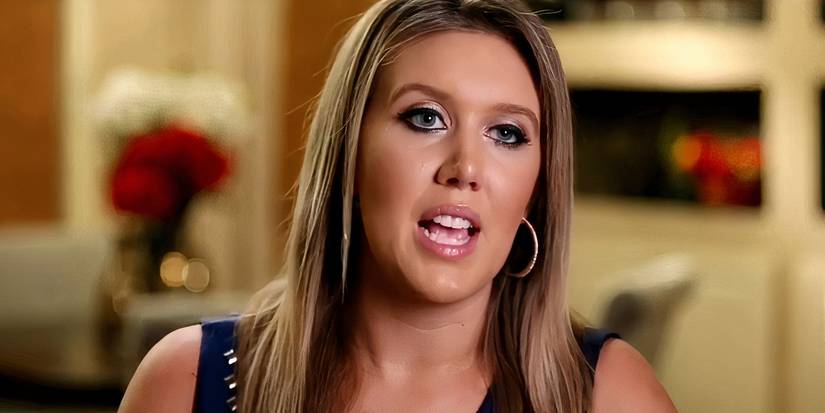 Cortney Reardanz In 90 Day Fiance in black dress talking during interview