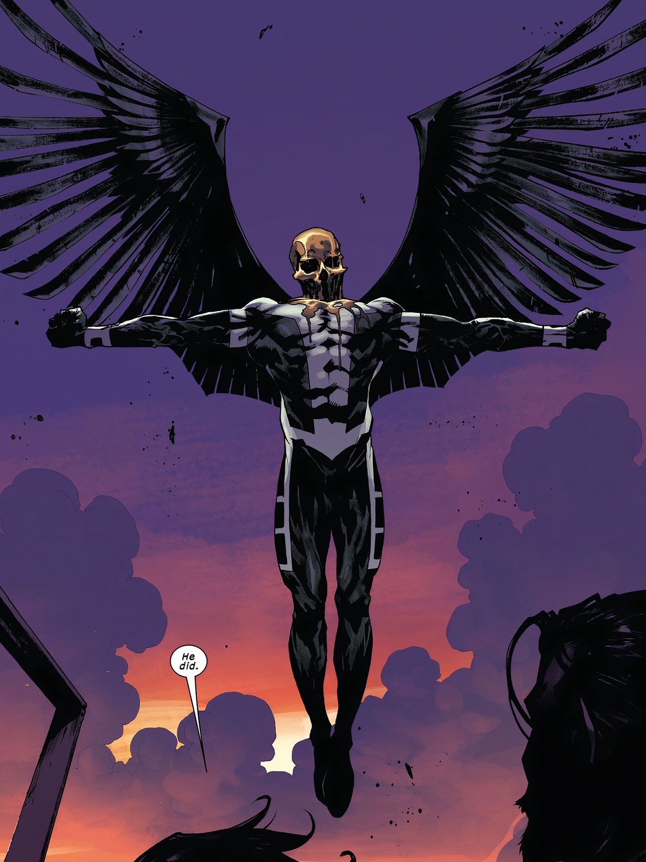 Archangel hovers without his head.
