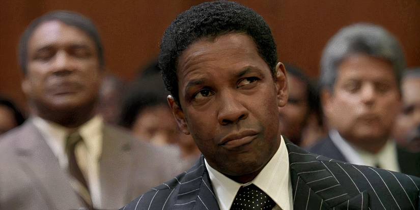 Denzel Washington in court as Frank Lucas in American Gangster