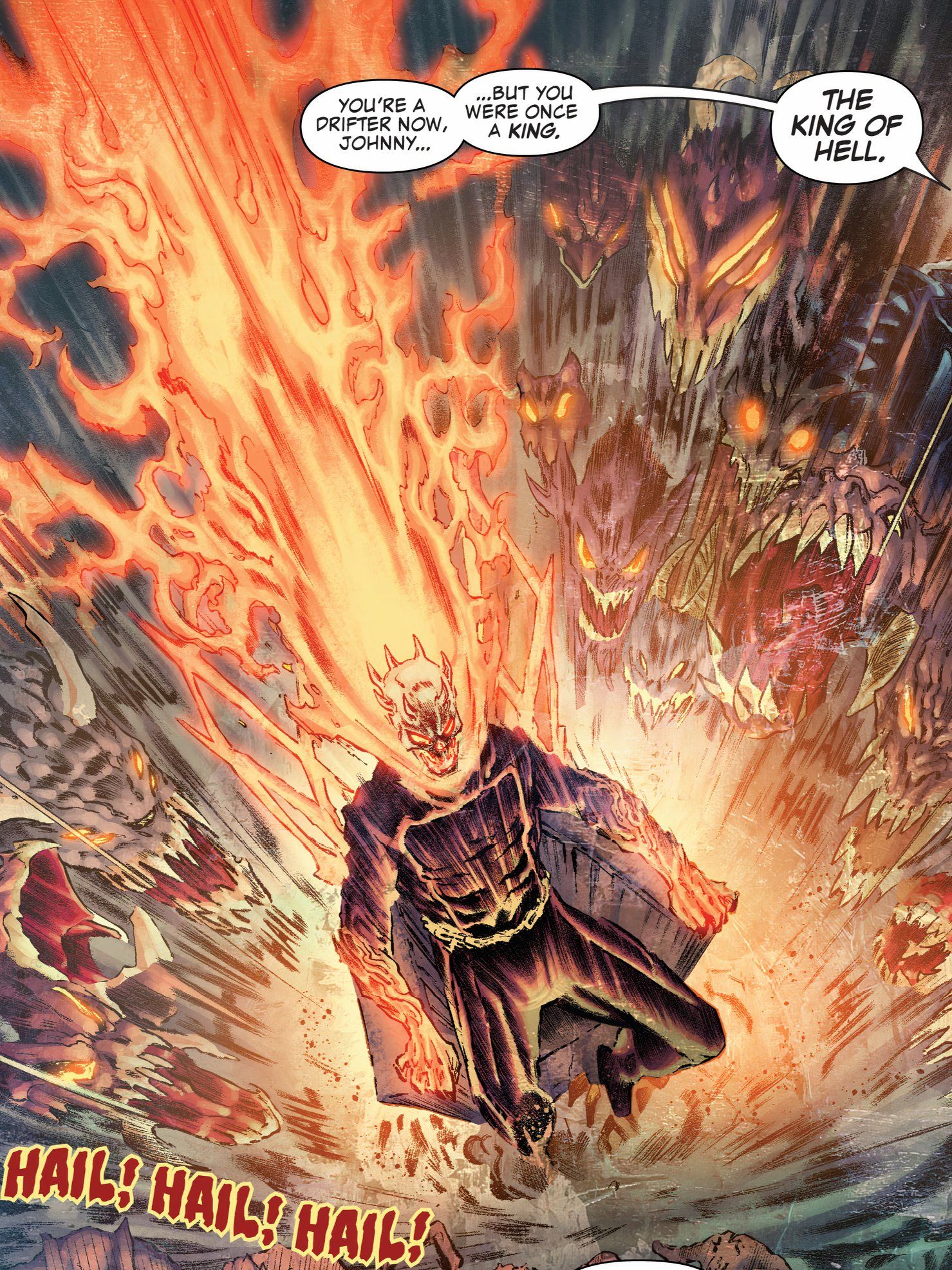 Ghost Rider sits as King of Hell.