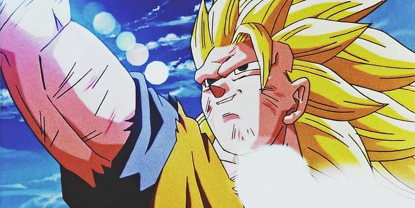 Goku posing after using the Dragon First in Dragon Ball Z: Wrath of the Dragon.