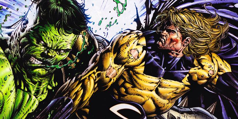 Hulk fighting Sentry in Marvel Comics' World War Hulk