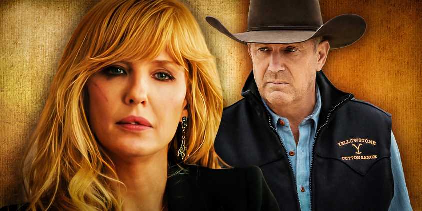 Kelly Reilly as Beth and Kevin Costner as John in Yellowstone.