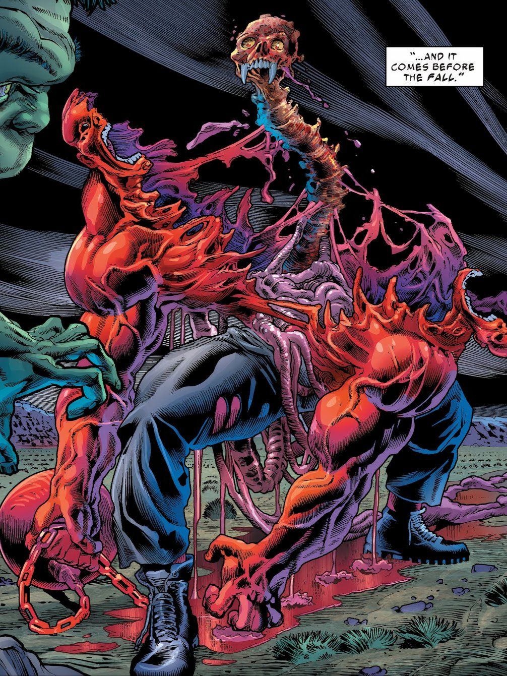 Absorbing Man splits in half.