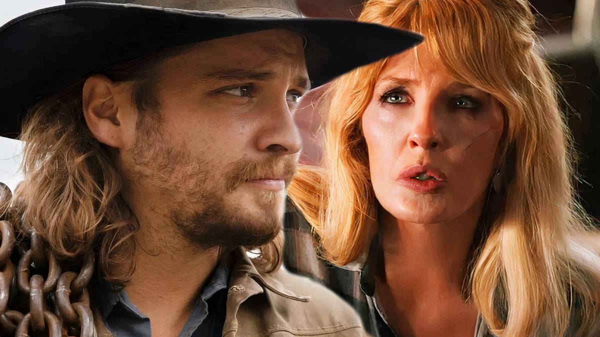 Kayce Dutton looking off to the side next to Beth Dutton looking upset in Yellowstone