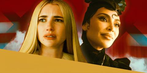 Kim Kardashian and Emma Roberts in American Horror Story