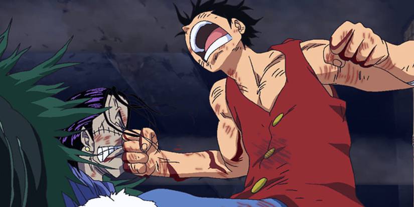 Luffy fighting Crocodile in One Piece