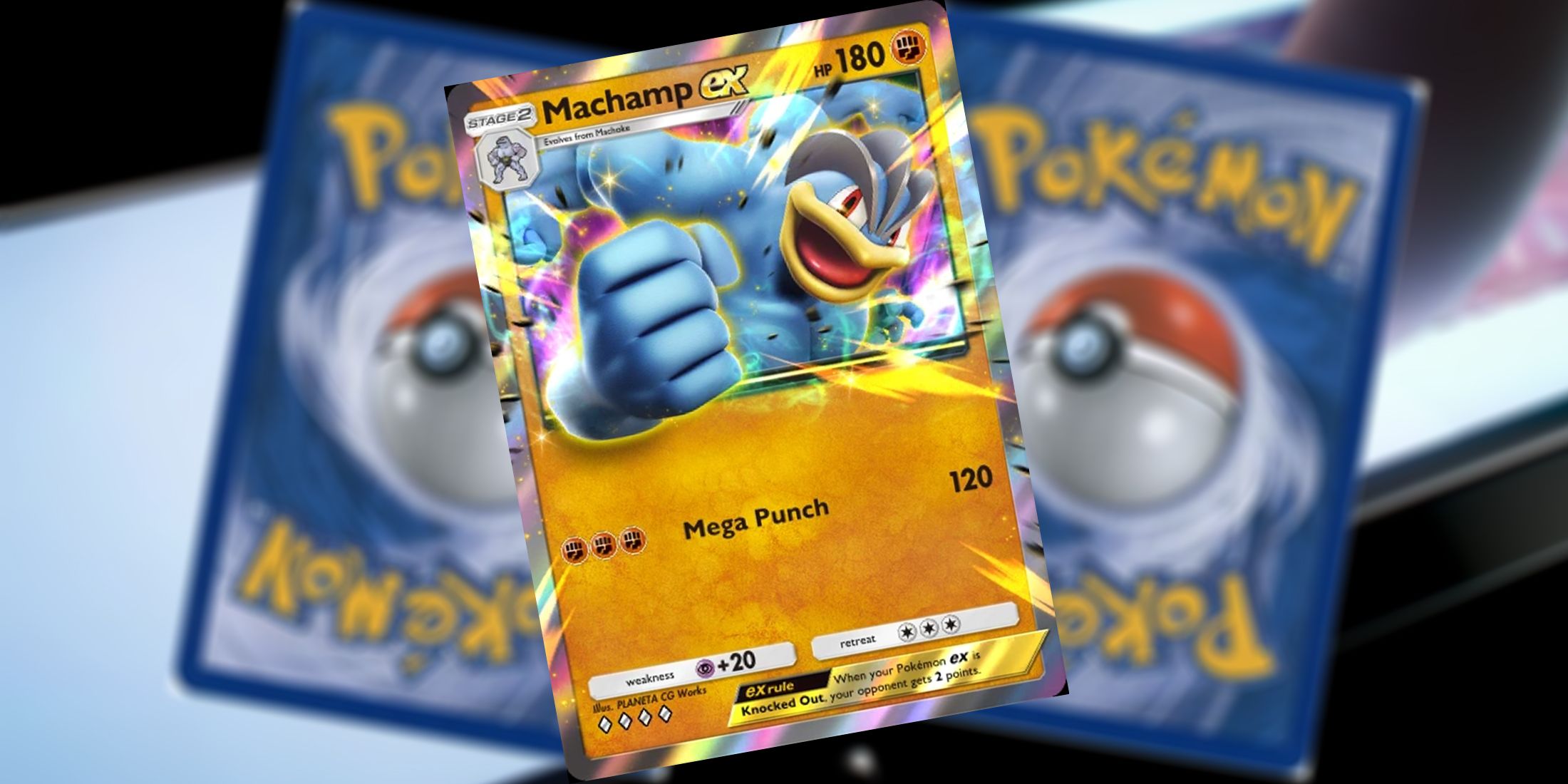 machamp pokemon card ex (9/92) (Stamped) [EX: Legend Maker] Moderately Played Reverse Holofoil Retreat Cost Machamp-EX (Full Art) - 90/98