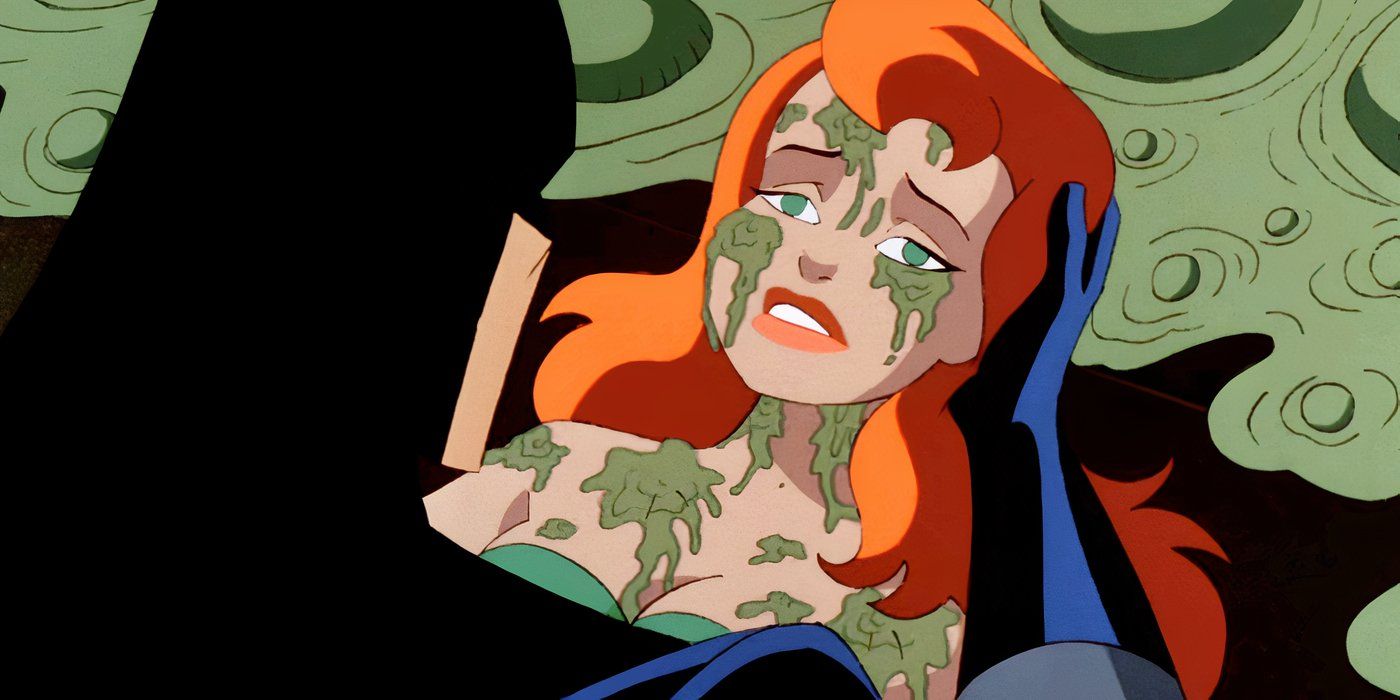 Poison Ivy covered in green sludge in House and Garden Batman the Animated Series