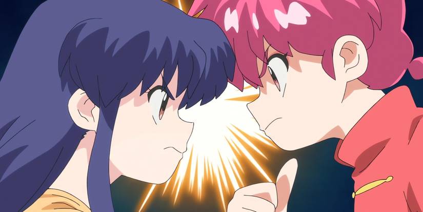 Ranma and Akane arguing as they usually do. 