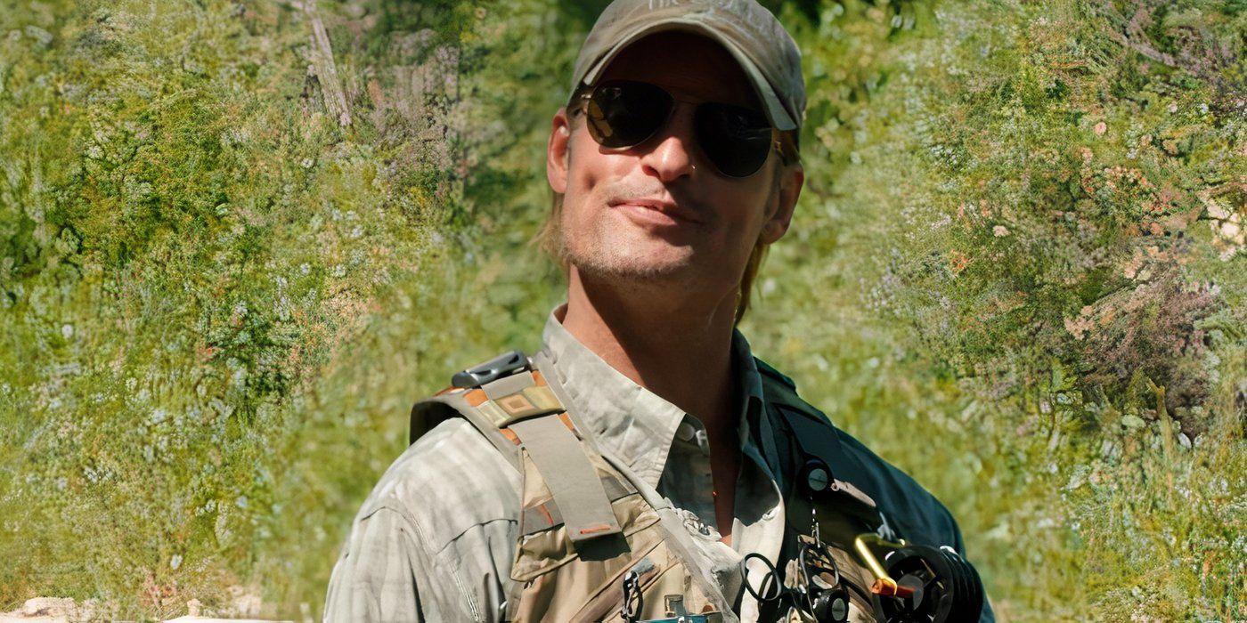 Roarke Carter (Josh Holloway) smiling while fly fishing in Yellowstone