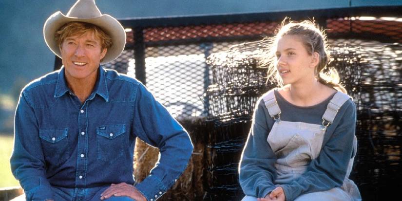 Robert Redford and Scarlett Johannsson in The Horse Whisperer