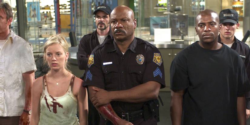 Ving Rhames e Sarah Polley como sobreviventes em Dawn of the Dead (2004).
