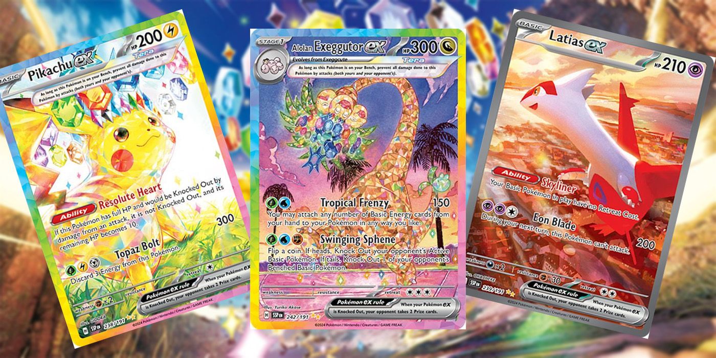 Cards from Pokemon TCG's Surging Sparks set
