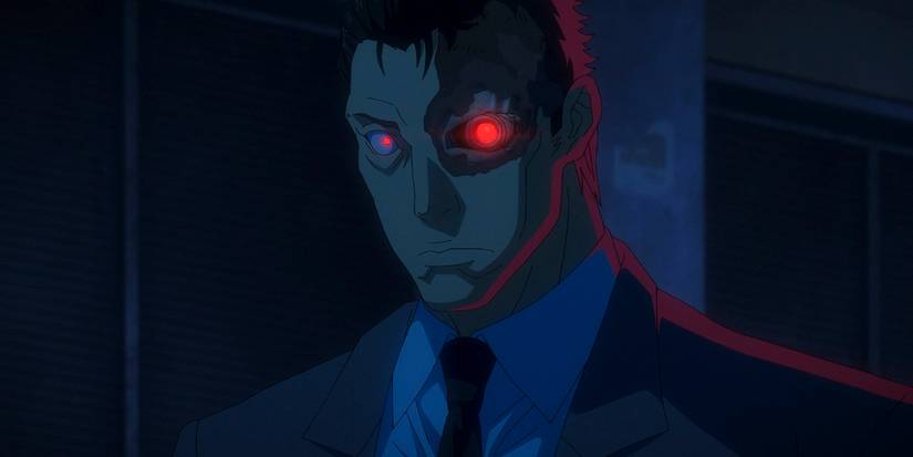 Terminator with glowing red eyes in Terminator Zero