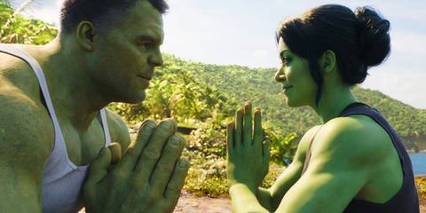 The Hulk and She-Hulk balancing in She-Hulk Attorney at Law