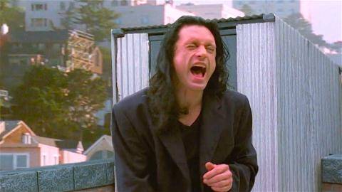 Tommy Wiseau screaming in a screenshot from The Room
