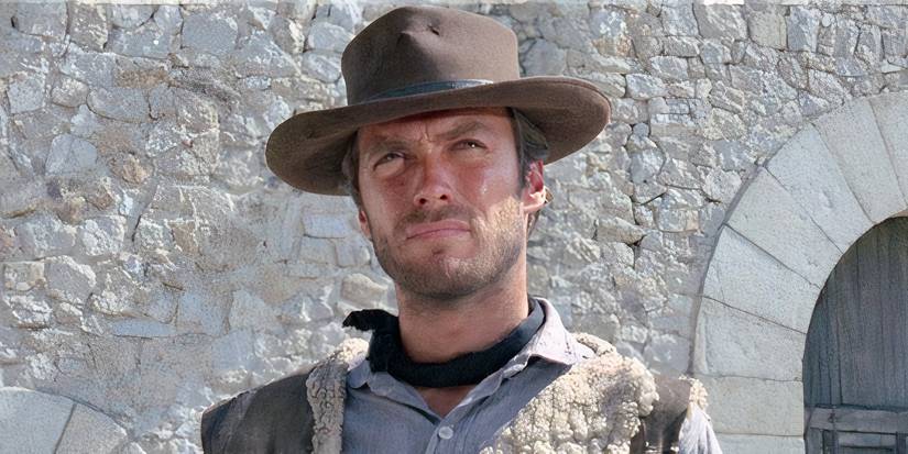 A still image from A Fistful Of Dollars featuring Clint Eastwood as The Man With No Name