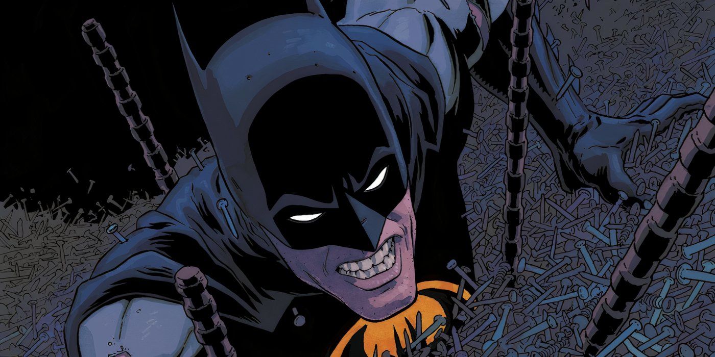 Comic book art: Batman Crawling Through a Field of Nails