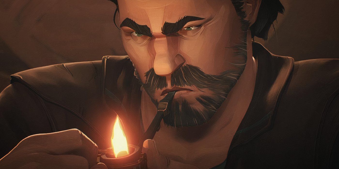 Vander lighting a cigar in Arcane season 1 (2021)