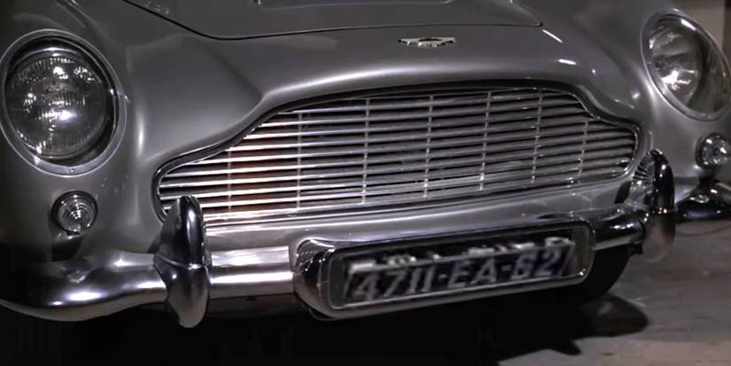 The James Bond Aston Martin license plate flipper in Goldfinger (1964)