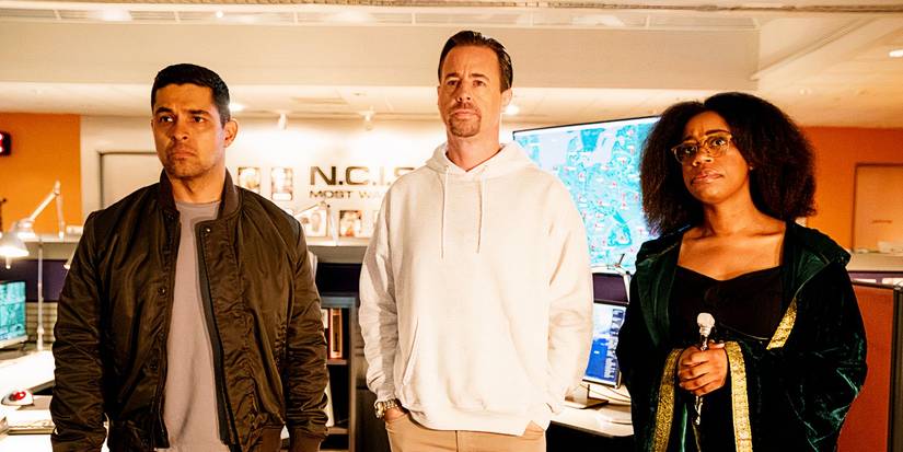 Wilmer Valderrama as NCIS Special Agent Nicholas “Nick” Torres, Sean Murray as Special Agent Timothy McGee, and Diona Reasonover as Forensic Scientist Kasie Hines in NCIS