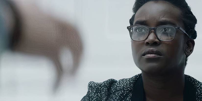 Wunmi Mosaku Black Mirror looking offscreen