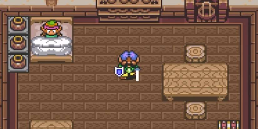 Tio de Link saindo de casa em The Legend of Zelda: A Link to the Past