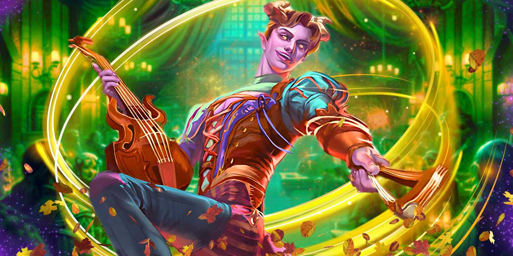 Artwork of a Dungeons & Dragons bard holding a violin.