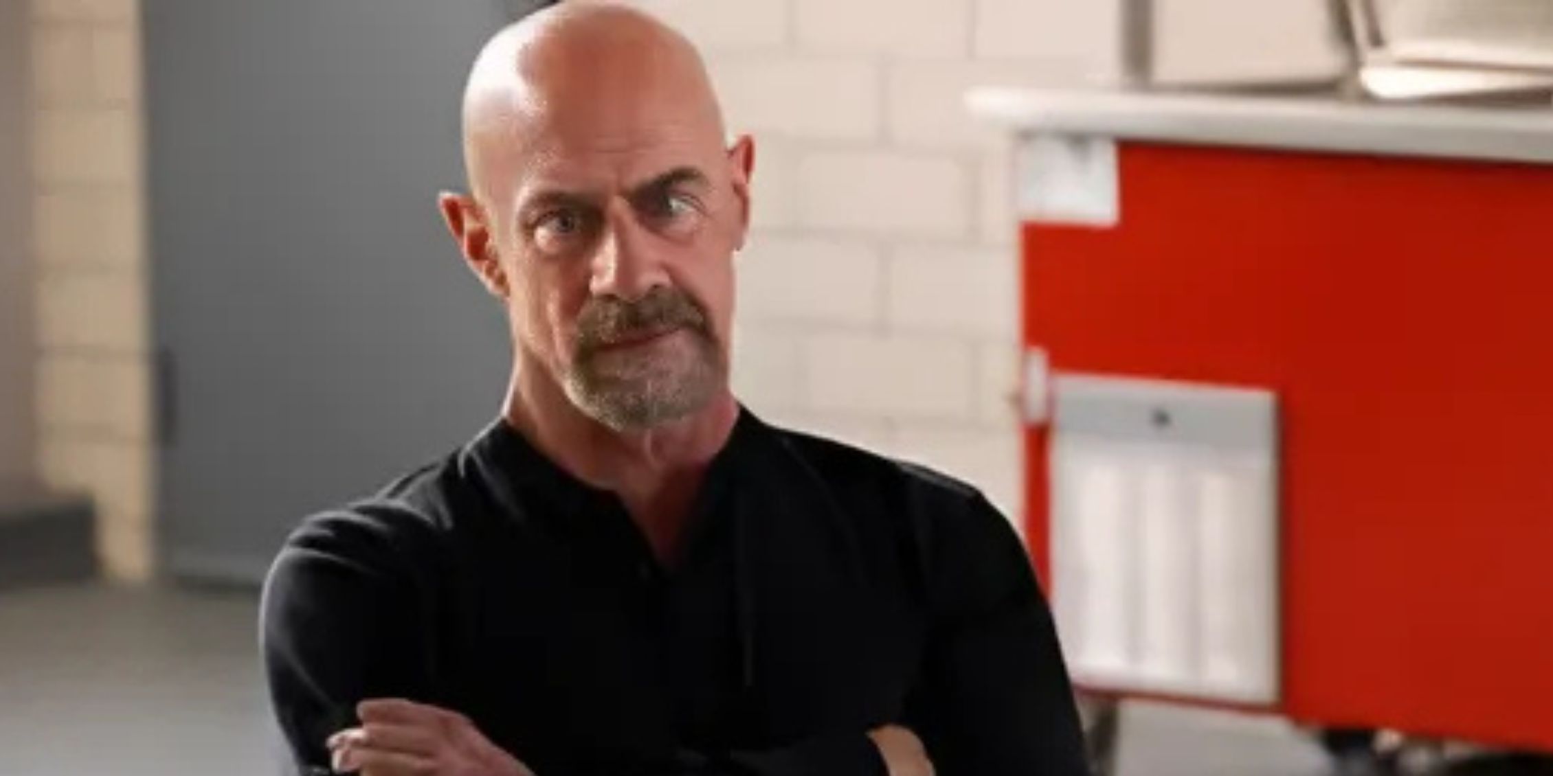 Law & Order: Organized Crime Stabler has his arms crossed and looks aggravated