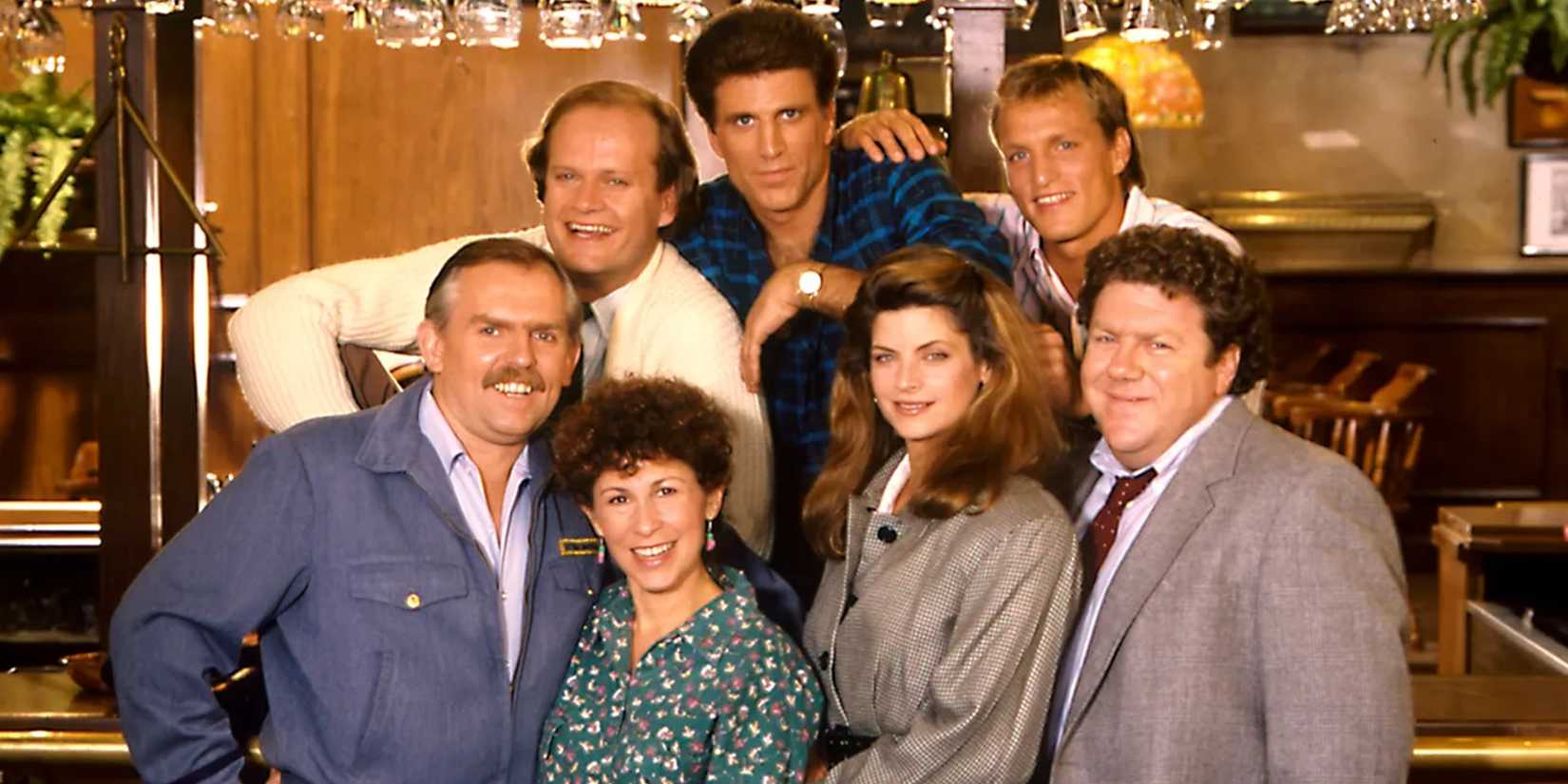 A promotional image of the cast of Cheers