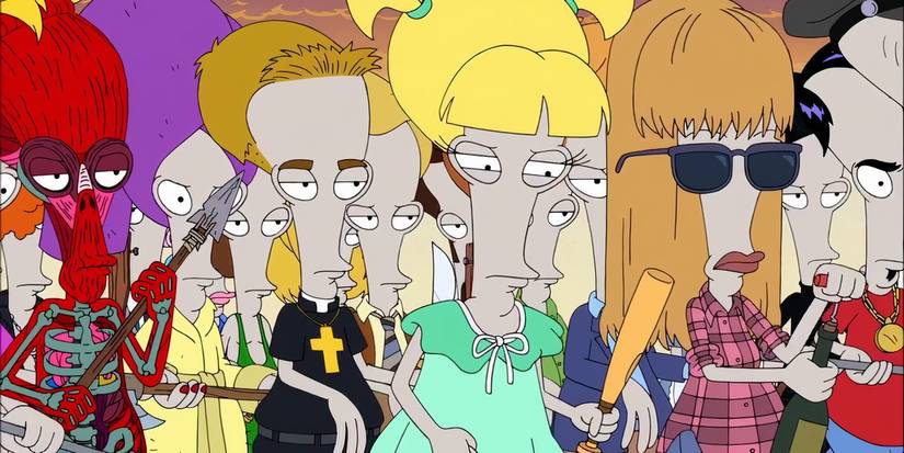 Um exército de personas de Roger no episódio de American Dad, 'The Two Hundred'
