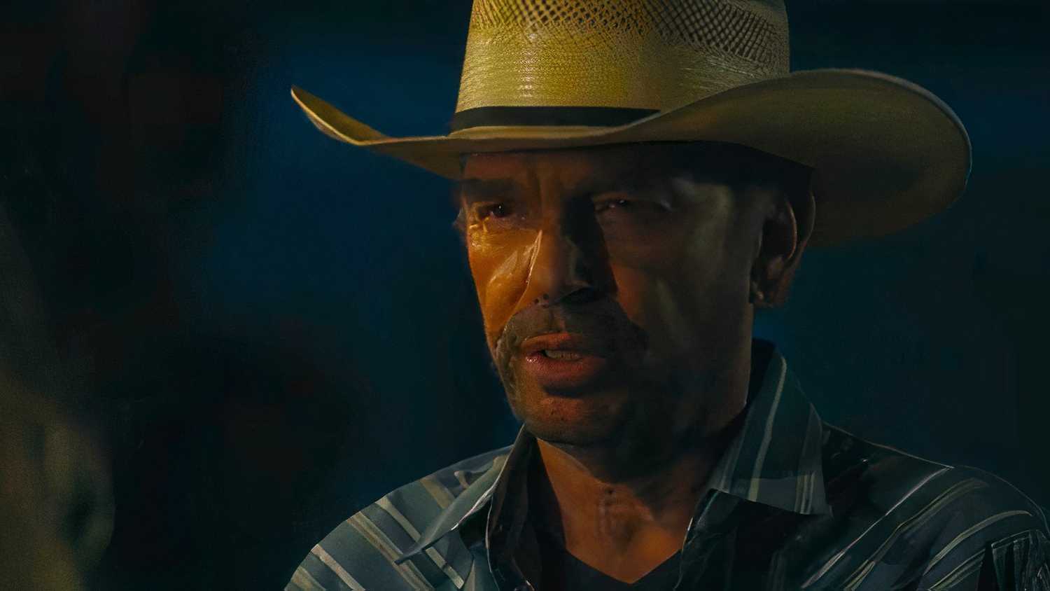 Billy Bob Thornton as Tommy Norris looking angry in Landman