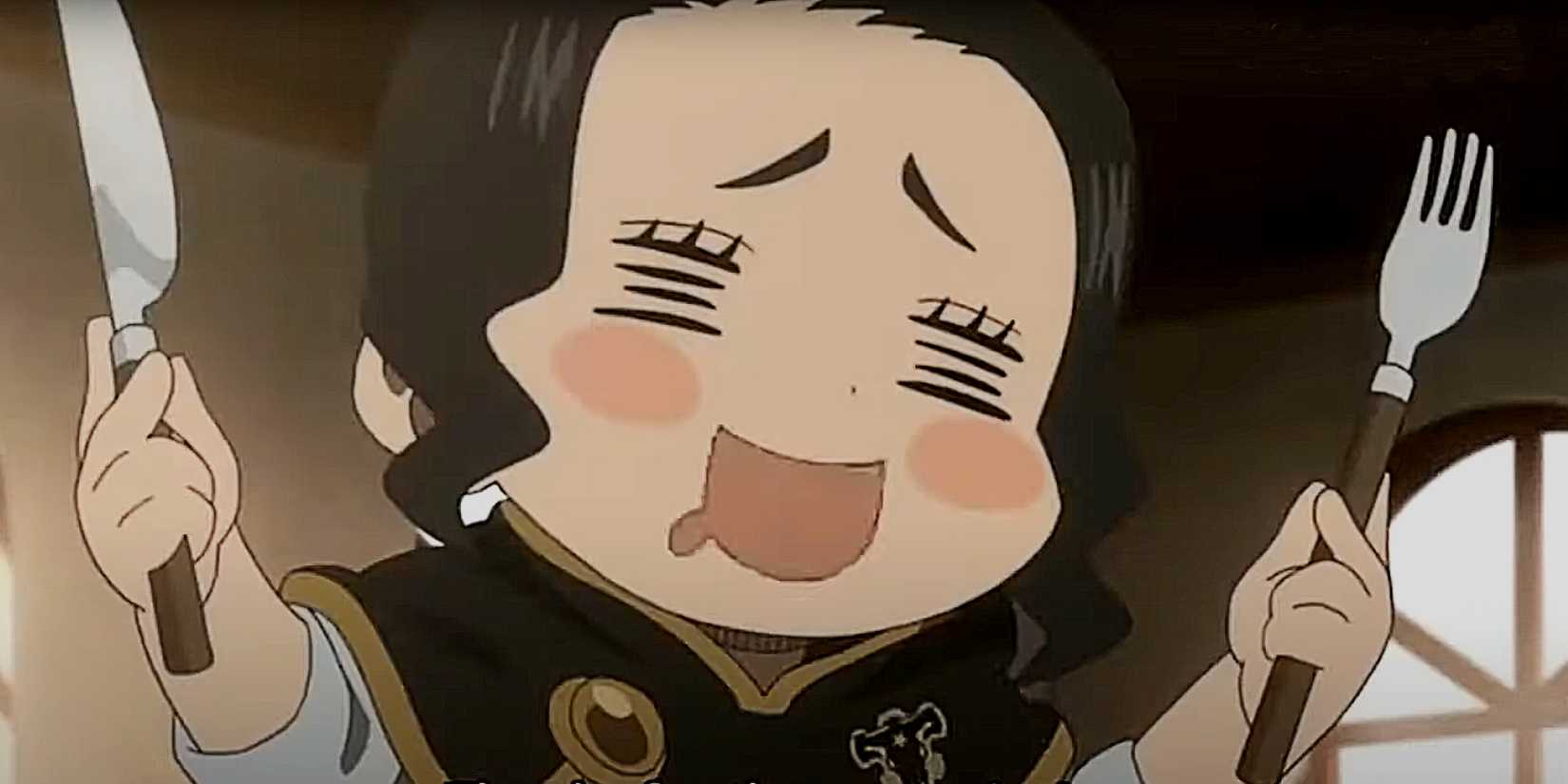 black clover s charmy pappitson doing what she does best eating