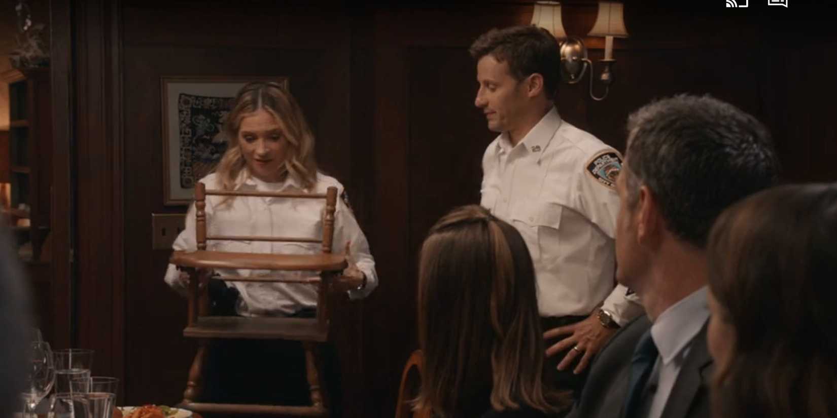 Blue Bloods Eddie brings a high chair to the final family dinner