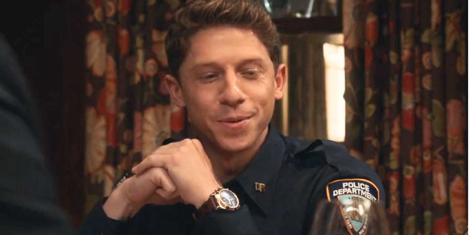 Blue Bloods Joe Hill in uniform at the final Reagan family dinner