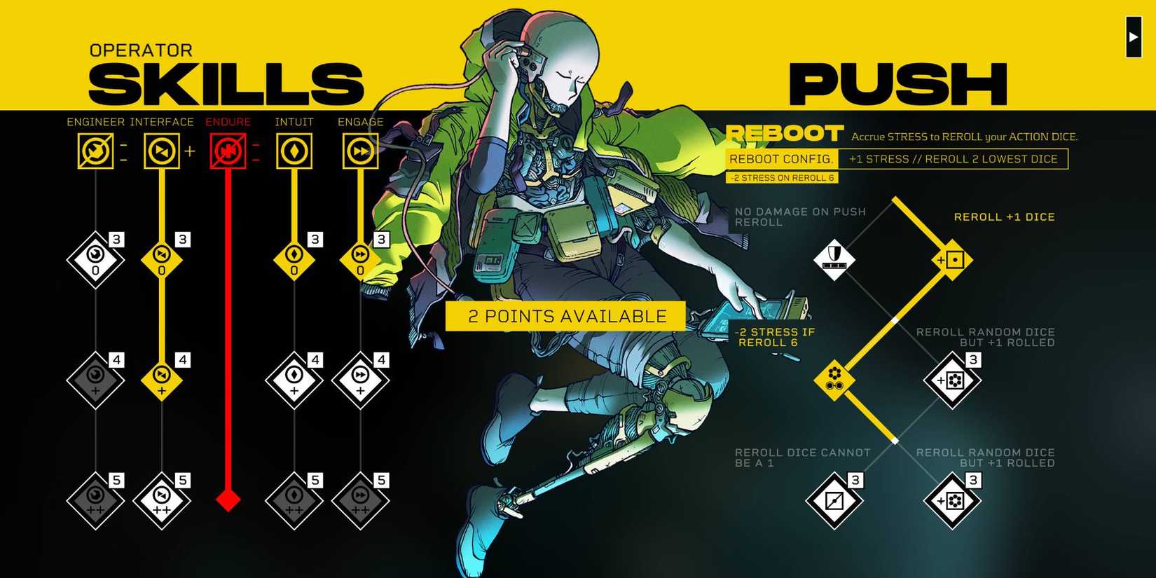 The Skills Menu In Citizen Sleeper 2.