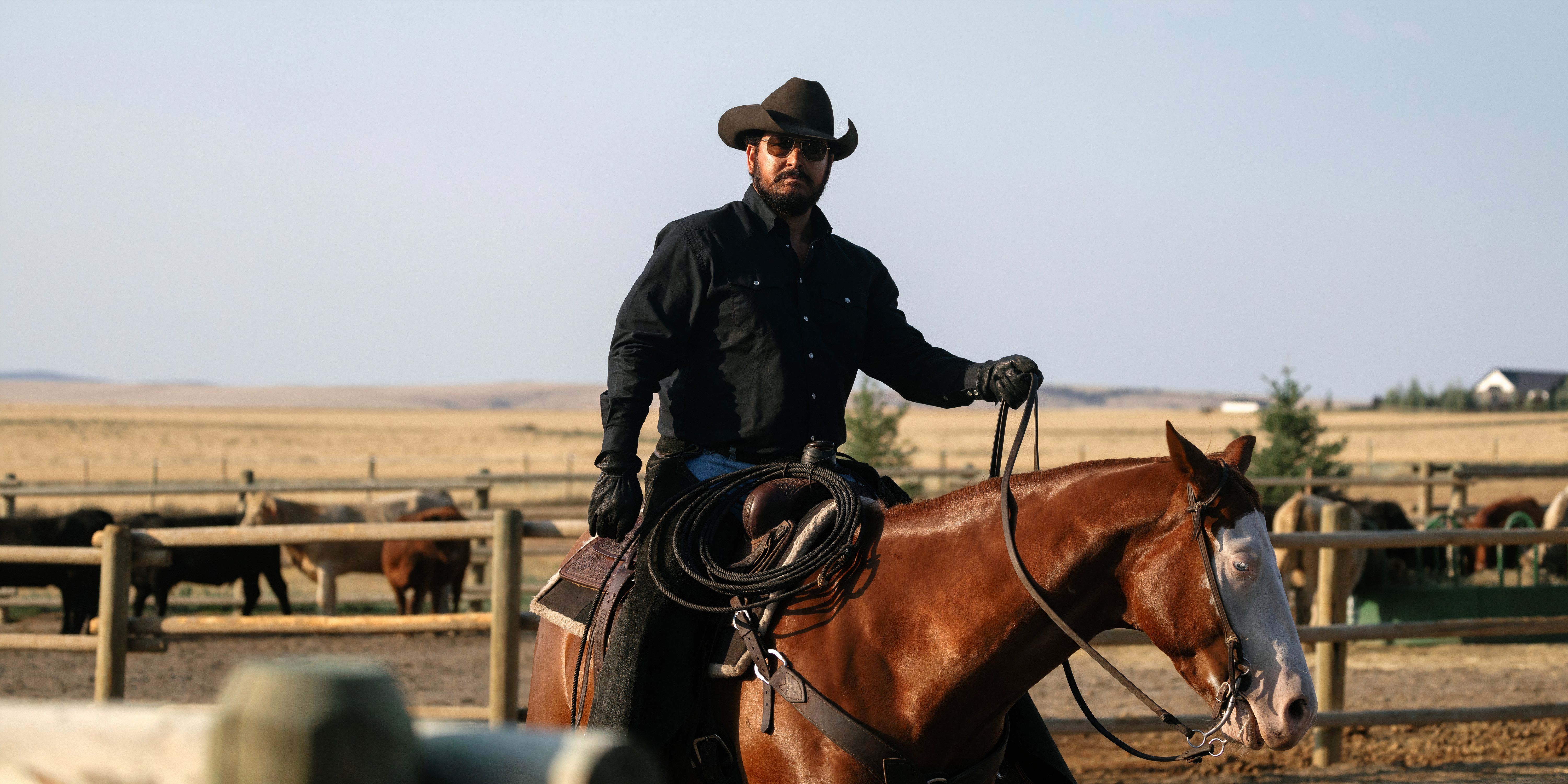 Cole Hauser riding a horse as Rip Wheeler in Yellowstone season 5 episode 14