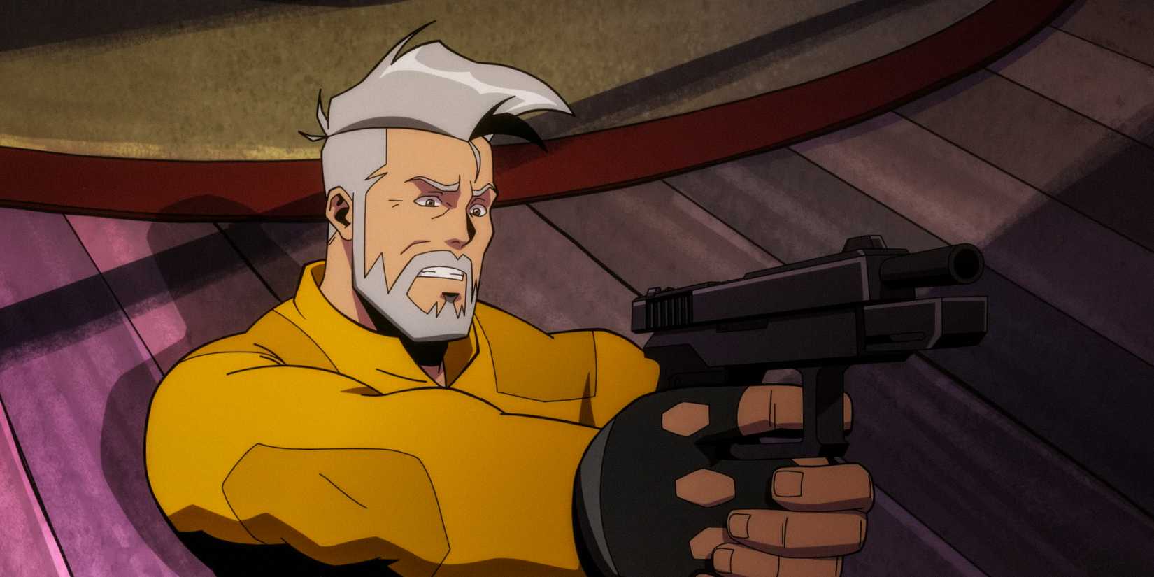 Rick Flag Sr. holding a gun in Creature Commandos Season 1 Ep 4