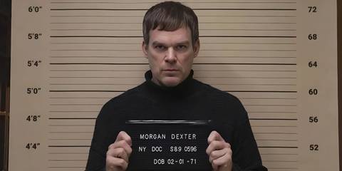 Dexter Morgan being booked into jail