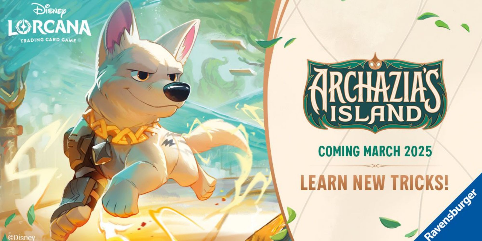 Promotional art for Disney Lorcana's Archazia's Island set featuring Bolt