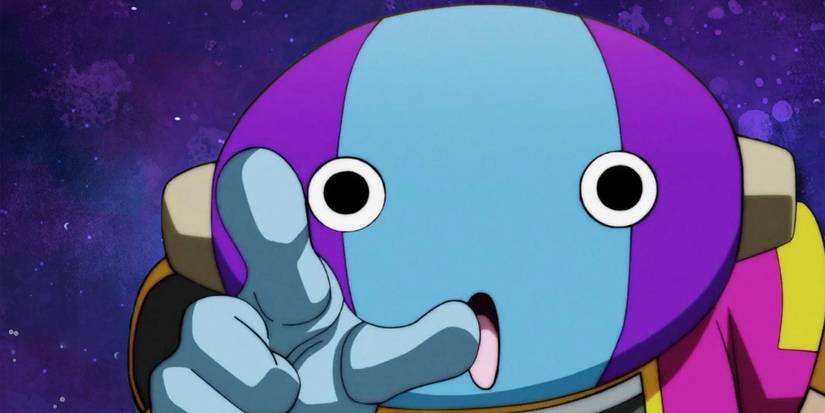 Зено указывает и выглядит удивленным на фоне космоса.