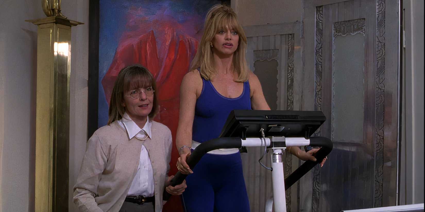 Elise on a treadmill with Annie in The First Wives Club