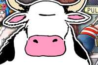 far side cow, scientist and nerdy kid with shadow