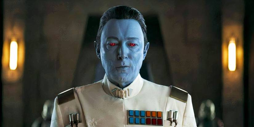 General Admiral Thrawn is displeased as he speaks with someone in Ahsoka